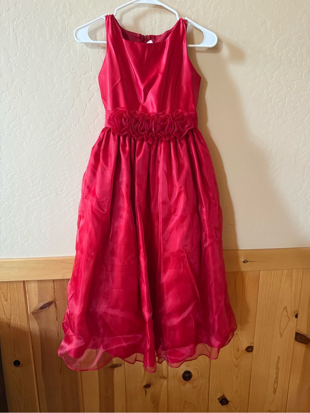 Sweet Kids Girls Fuchsia Satin Flower Girl Dress Size 12 Holiday Party Wedding